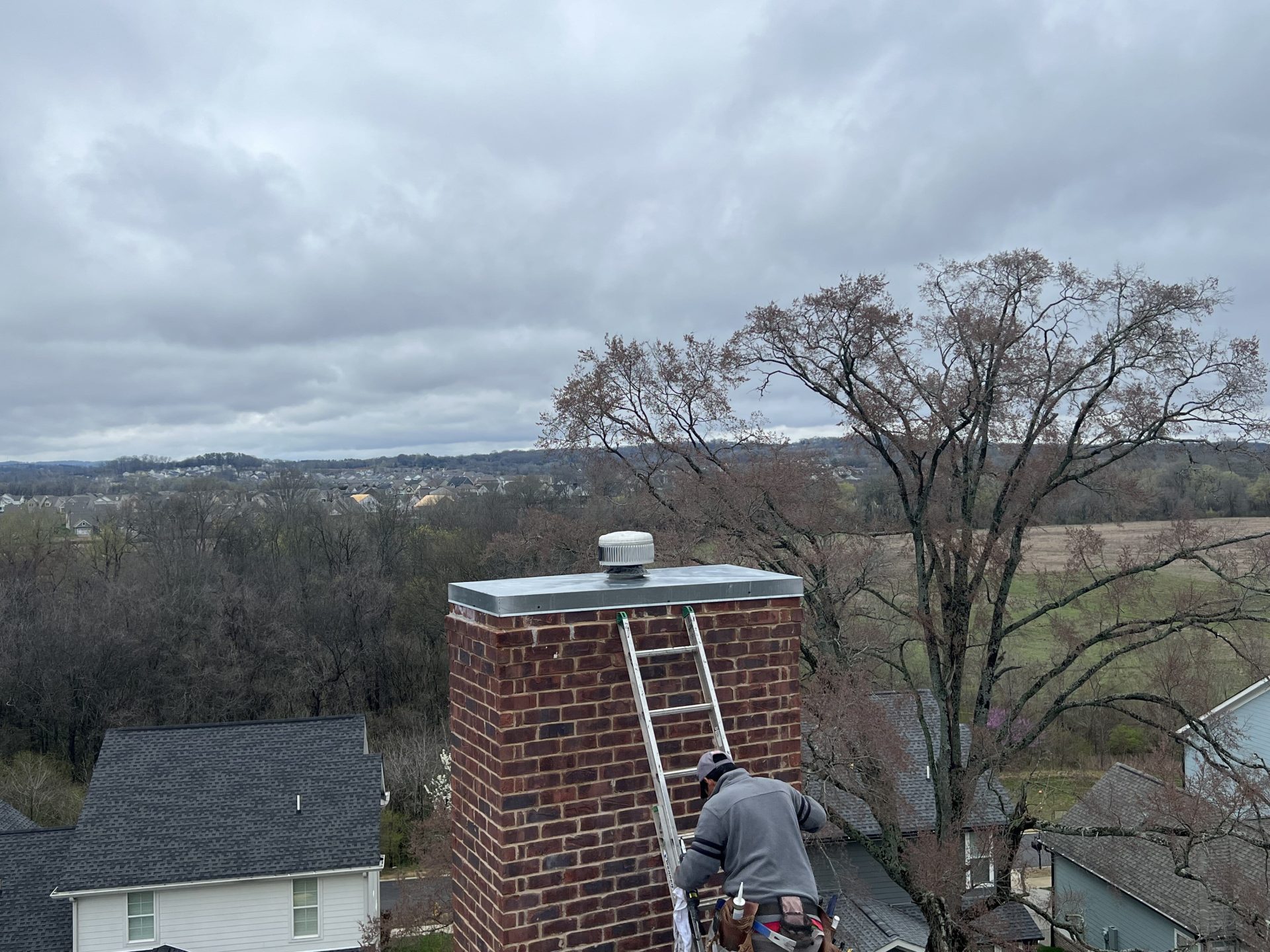 A chase cover after installation